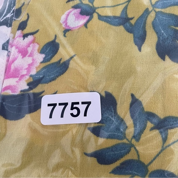 Anthropologie Elma Yellow Pink Floral Open Front Boho Kimono Top 37757 - Picture 8 of 9